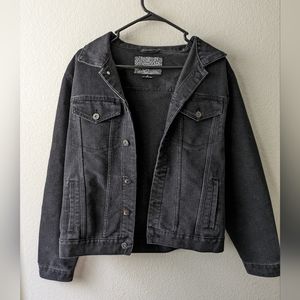 Brooklyn Cloth Mens Size Medium Button Up Denim Jacket Black